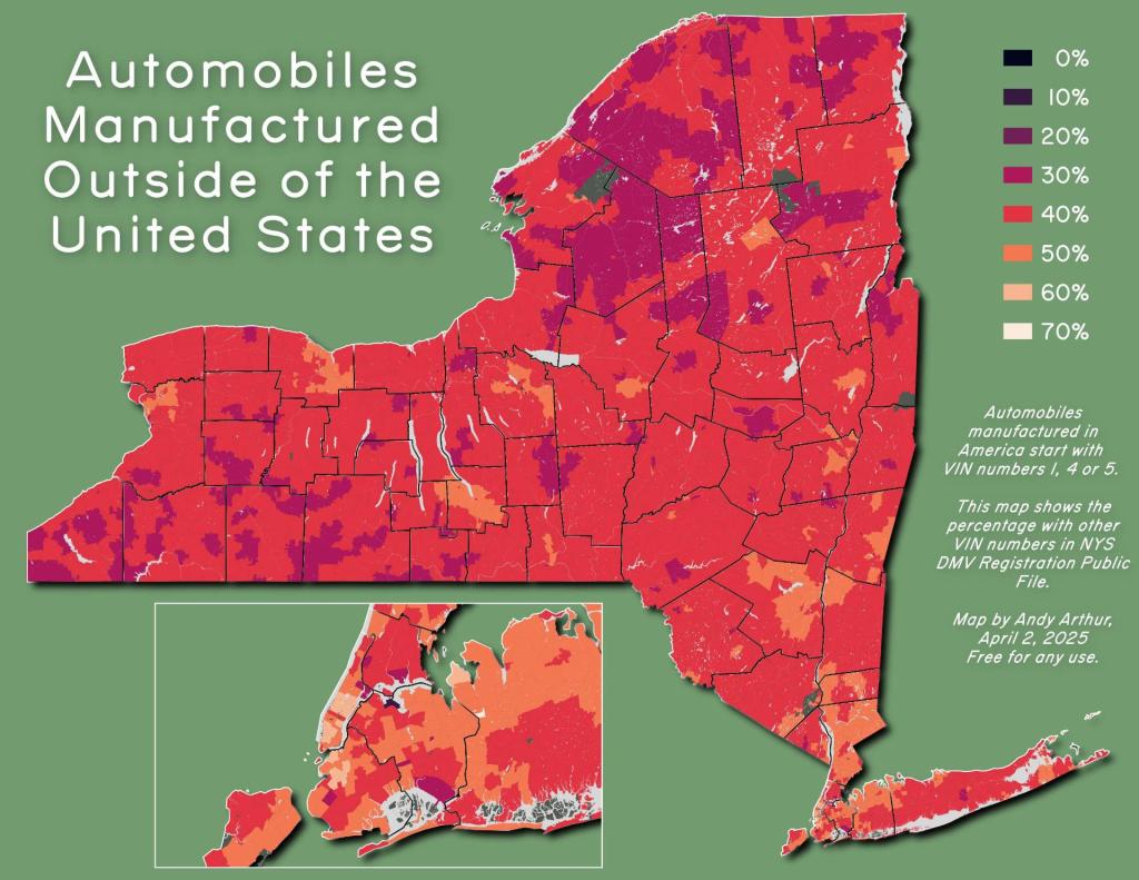 Thematic Map: Automobiles Manufactured Outside of the United States Thematic Map: Automobiles Manufactured Outside of the United States