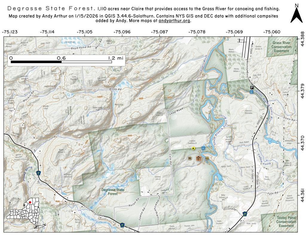 Map: Degrasse State Forest Map: Degrasse State Forest