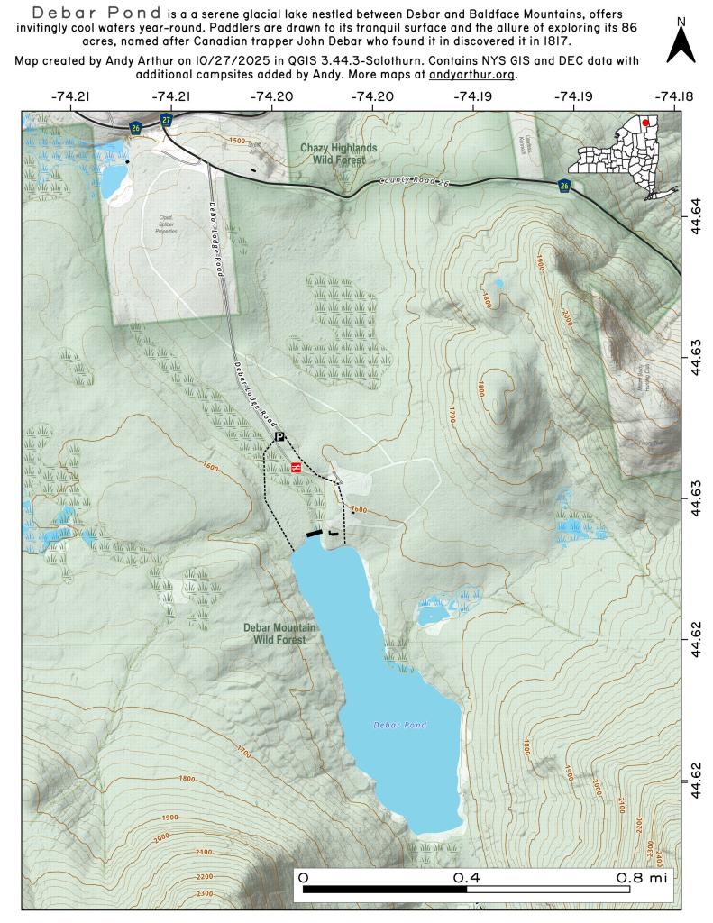 Map: Debar Pond Map: Debar Pond