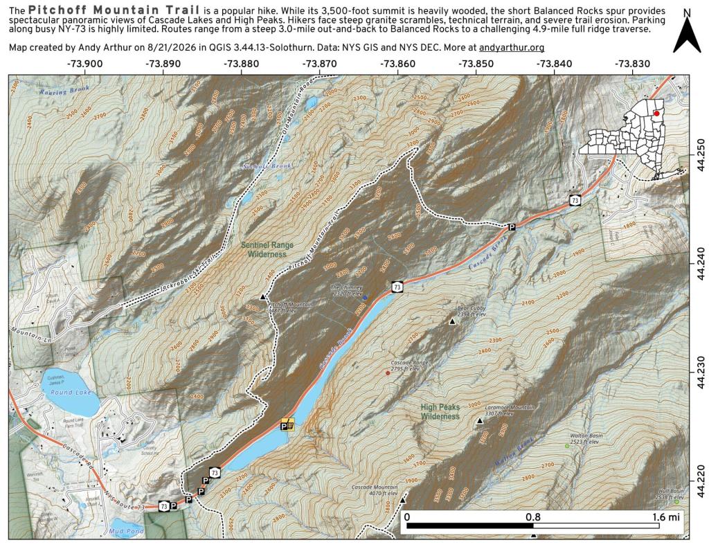 Map: Pitchoff Mountain Trail Map: Pitchoff Mountain Trail