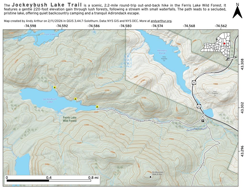 Map: Jockeybush Lake Map: Jockeybush Lake