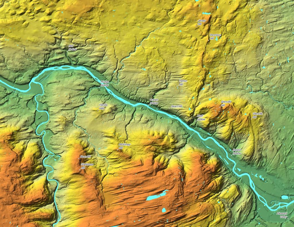 Terrain Map: Hills and Hollows from Fort Hunter to Scotia Terrain Map: Hills and Hollows from Fort Hunter to Scotia