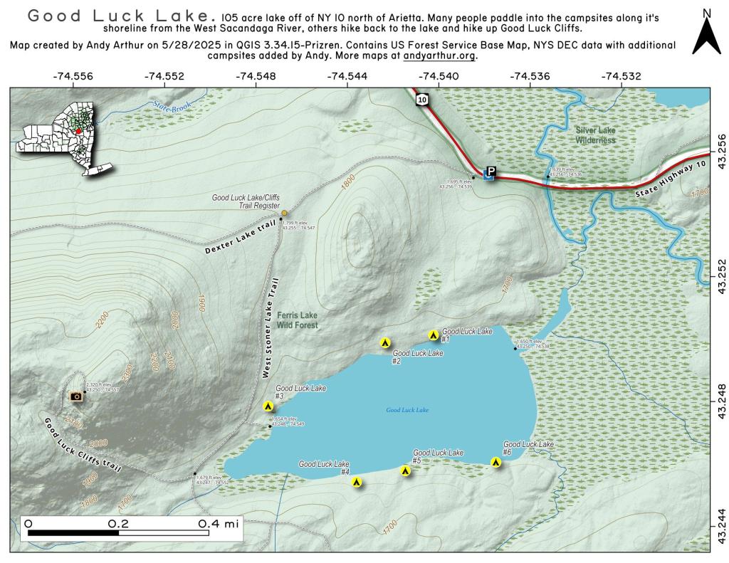 Map: Good Luck Lake Map: Good Luck Lake