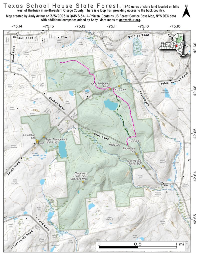 Map: Texas School House State Forest Map: Texas School House State Forest