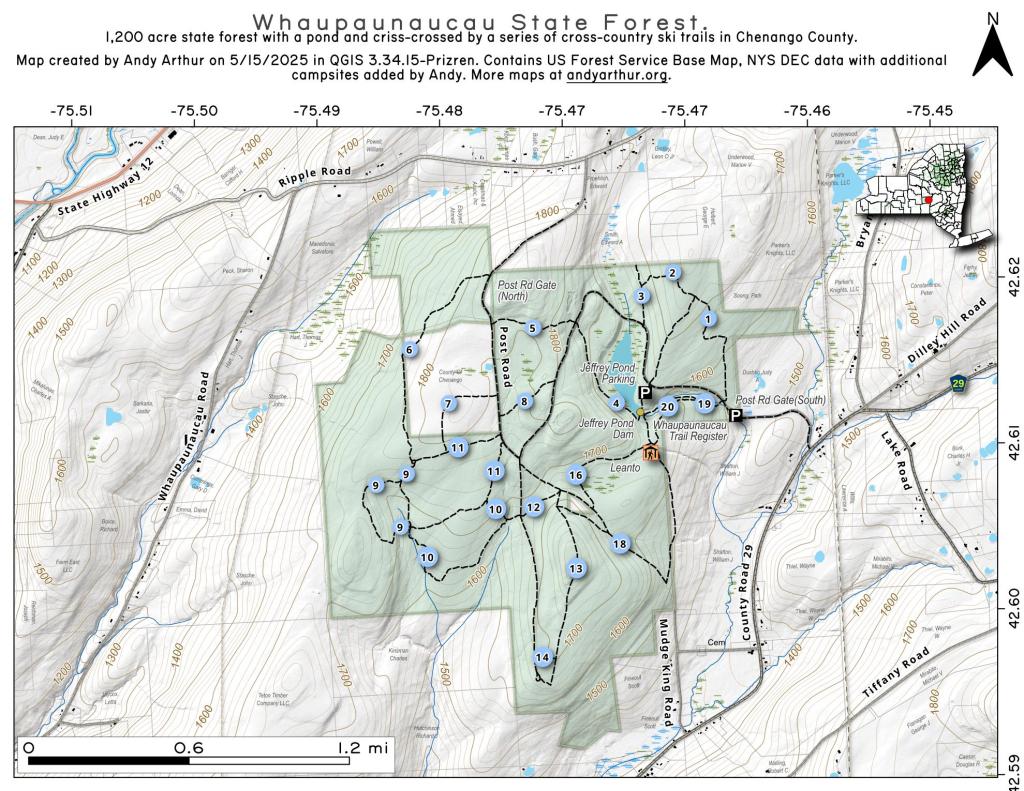 Map: Whaupaunaucau State Forest Map: Whaupaunaucau State Forest