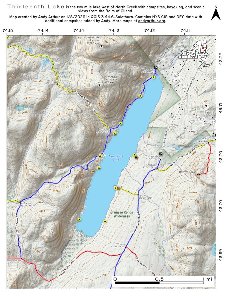 Map: Thirteenth Lake Map: Thirteenth Lake