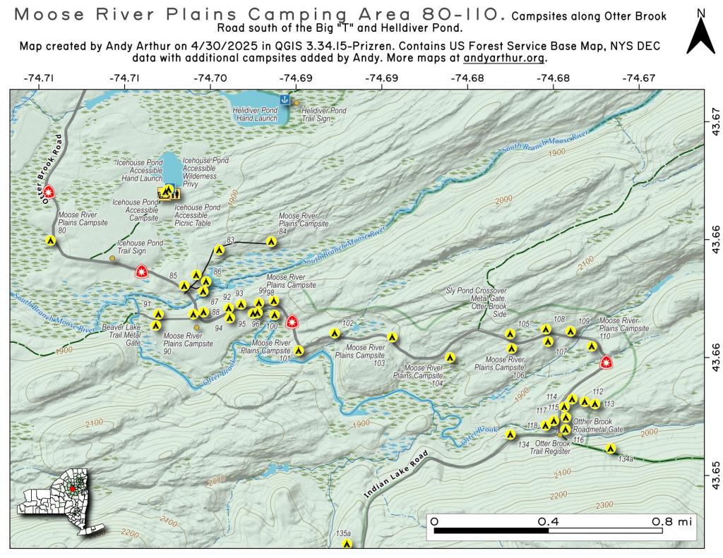 Map: Moose River Plains Camping Area 80-110 Map: Moose River Plains Camping Area 80-110