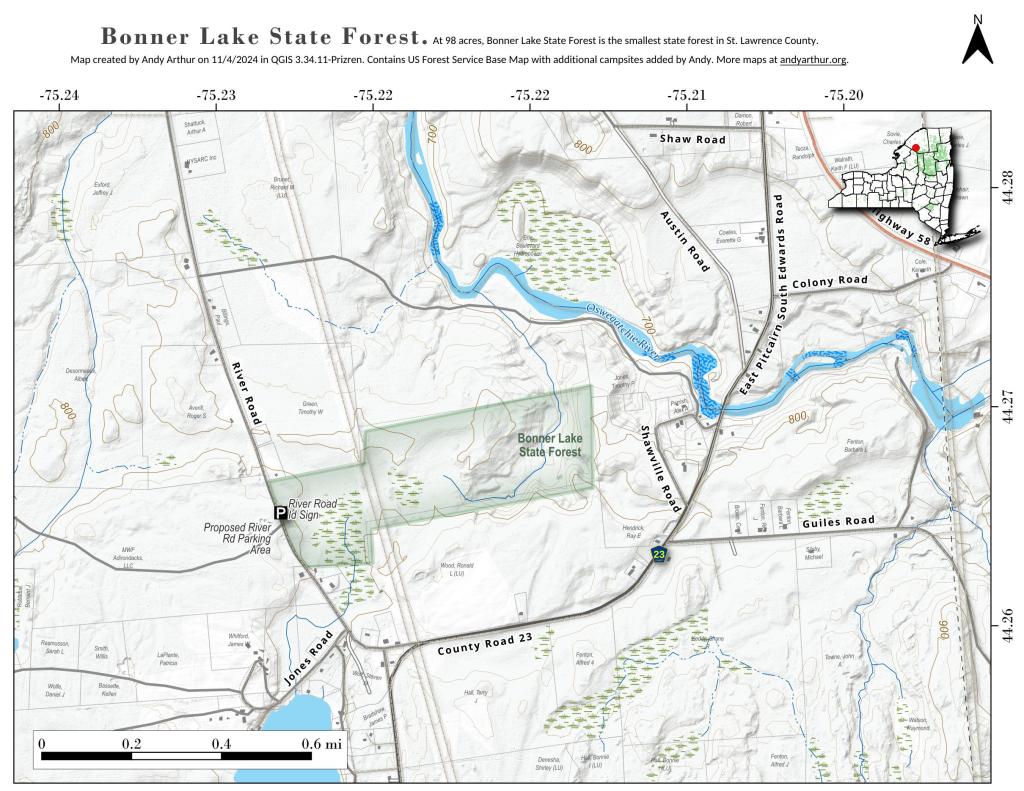 Map: Bonner Lake State Forest Map: Bonner Lake State Forest