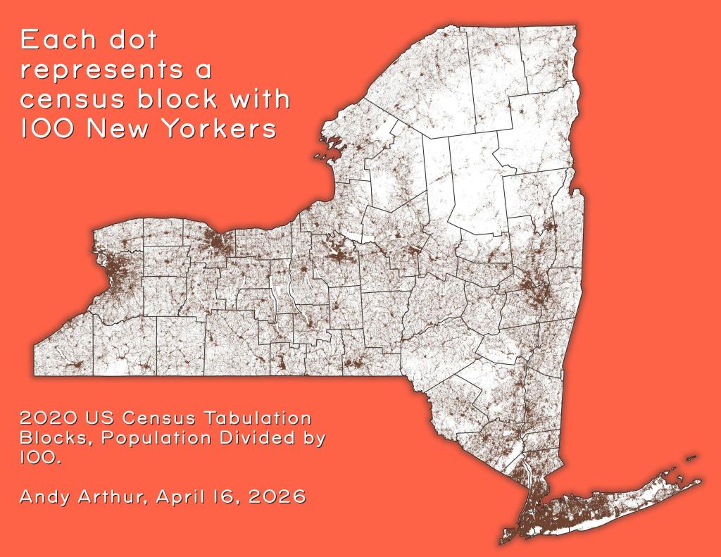 Thematic Map: Each dot represents a census block with 100 New Yorkers Thematic Map: Each dot represents a census block with 100 New Yorkers