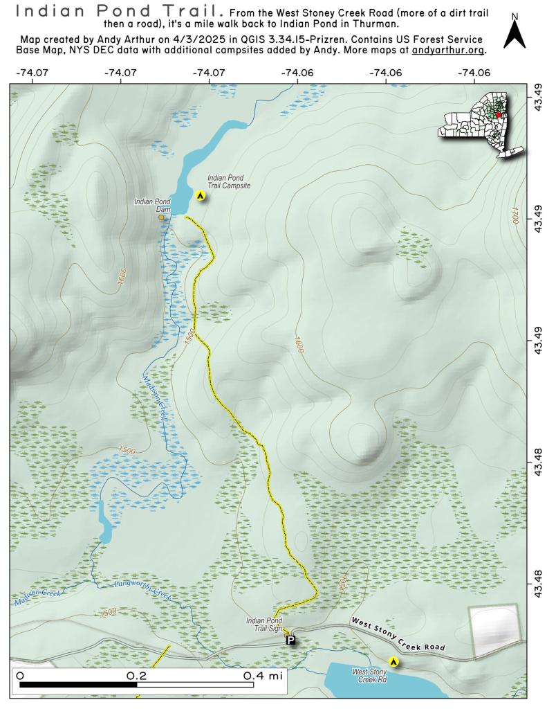Map: Indian Pond Trail Map: Indian Pond Trail