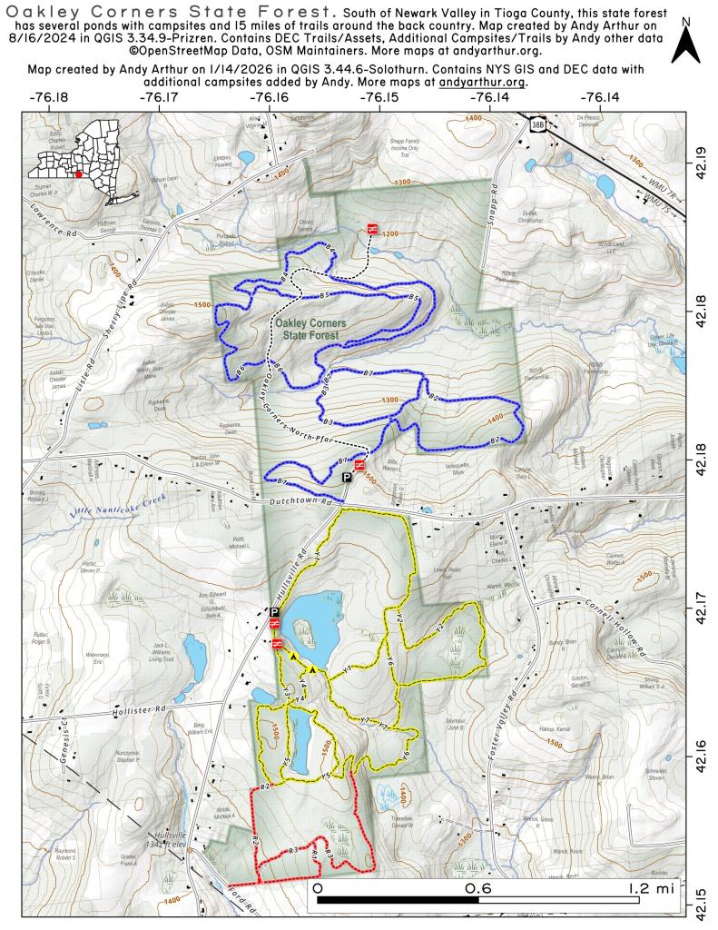 Map: Oakley Corners State Forest Map: Oakley Corners State Forest