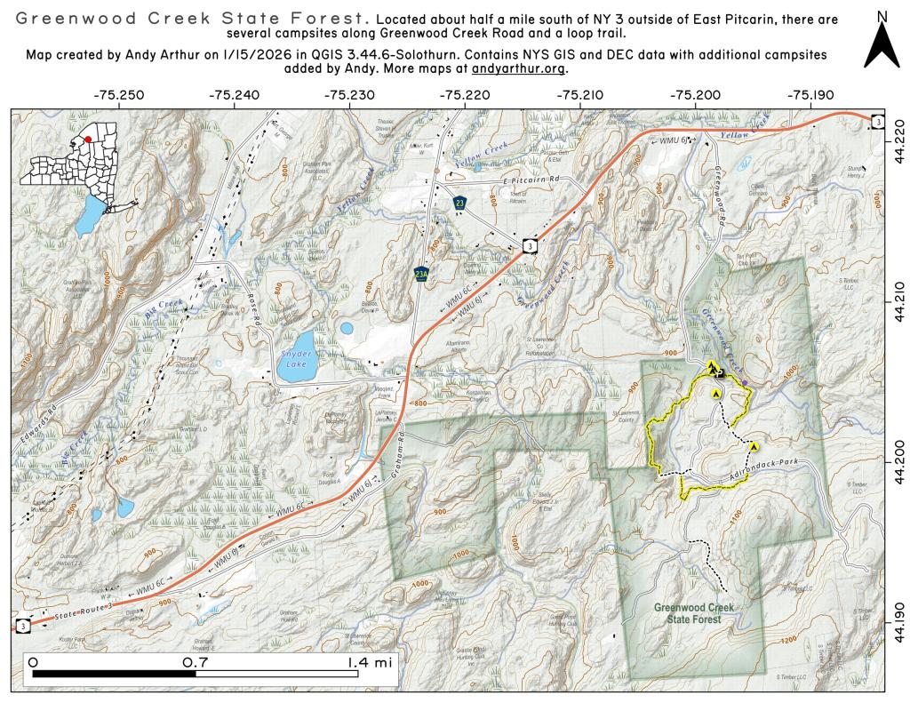 Map: Greenwood Creek State Forest Map: Greenwood Creek State Forest