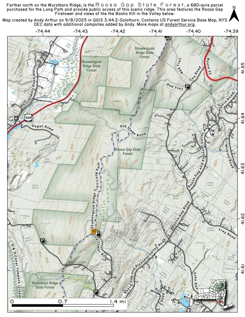 Map: Roosa Gap State Forest Map: Roosa Gap State Forest